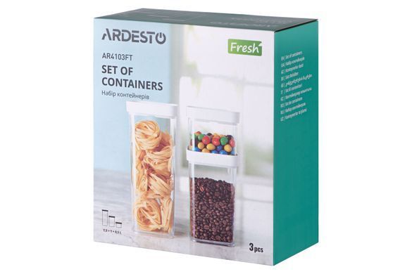 Набор контейнеров для хранения продуктов Ardesto Fresh, 3шт, пластик, белый