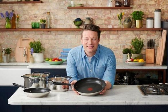 Ковш с крышкой Tefal Jamie Oliver Home Cook, 18см, 2.2л, нержавеющая сталь, силикон, стекло