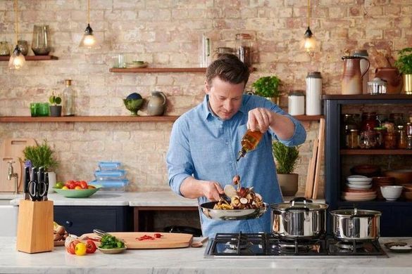 Ковш с крышкой Tefal Jamie Oliver Home Cook, 18см, 2.2л, нержавеющая сталь, силикон, стекло