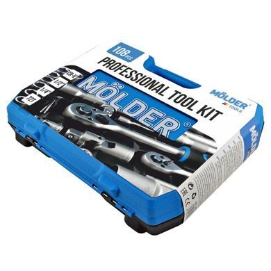 Профессиональный набор инструментов в кейсе M&Ouml;LDER 1/2", 1/4" 72 T, CR-V, 108 ед.