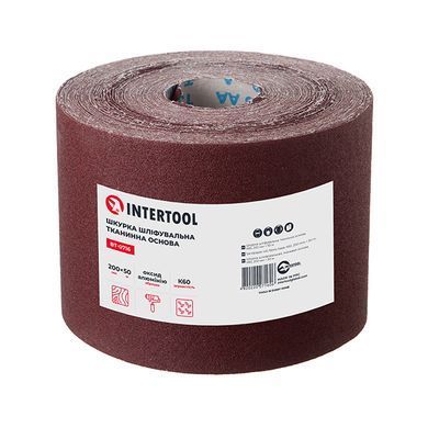 Шкірка шліфувальна на тканинній основі К60, 20 cм *&nbsp;50 м INTERTOOL BT-0716
