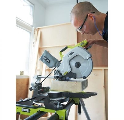 Пила торцювальна Ryobi EMS254L, 2000Вт, з протяжкою, 254 мм, 4500 об/хв, лазер