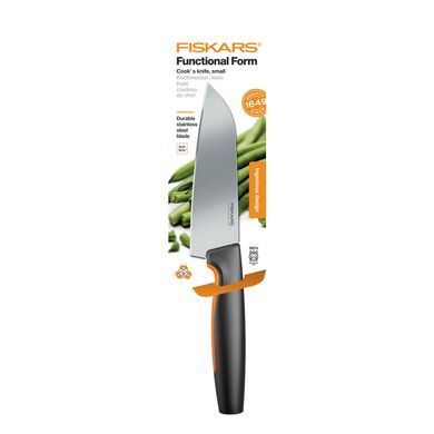 Кухонний ніж кухарський Fiskars Functional Form, малий, 12см, нержавіюча сталь, пластик, чорний