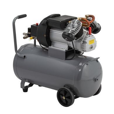 Компрессор 50 л, 3 кВт, 220 В, 10 атм, 420 л/мин, 2 цилиндра. INTERTOOL PT-0007