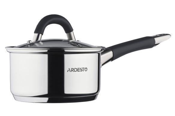 Ковш со стеклянной крышкой Ardesto Gemini Salerno, 1.6л, нержавеющая сталь, силикон