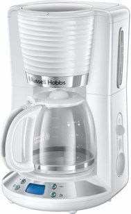 Кавоварка Russell Hobbs&nbsp;крапельна Inspire 1,25л, мелена, 10 чашок, таймер вимкнення, білий