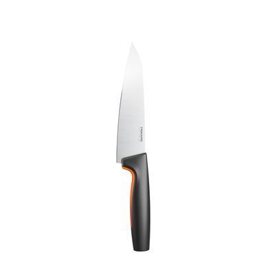 Кухонний ніж кухарський Fiskars Functional Form, середній, 16.9см, нержавіюча сталь, пластик, чорний