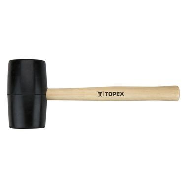 Киянка гумова TOPEX, обух 680 г, діаметр обуху 63 мм, рукоятка дерев'яна, 337 мм