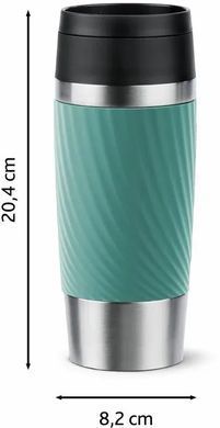 Термочашка Tefal Travel Mug Classic Twist, 360мл, нержавеющая сталь, зеленый