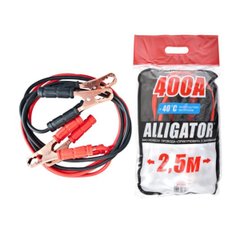 Провода-прикуриватели Alligator 400А, 2,5м, полиэтиленовый пакет