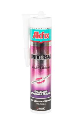 Клей-герметик AKFIX MS Polimer "All Bond" Universal 290 мл білий AMS22
