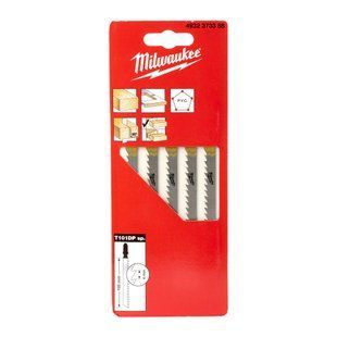 Полотна для лобзиков T101DP Sp. MILWAUKEE, 105х4,0мм, (5шт), (древесина, прямой рез)