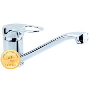 Смеситель MJ &Oslash;40 для кухни гусак прямой 250мм на шпильке AQUATICA (MJ-2B229C)