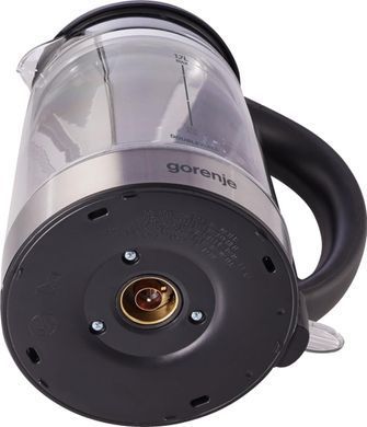 Електрочайник Gorenje 1.7л, 2,200 Вт, strix контроль, скло, чорний