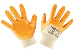 Рукавички робочі NEO, нітрилове покриття, бавовна, р.10, жовтий