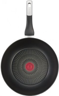 Сковорода Tefal Unlimited ВОК, 28см, покриття Titanium Extra, алюм., індукція, Thermo-Spot, чорний
