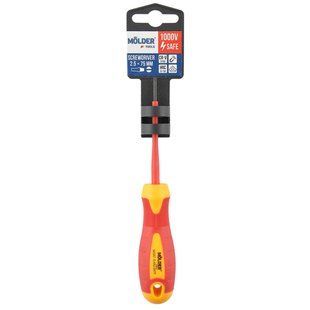 Викрутка Molder шліцева діелектрична VDE 1000В, SL2.5x75mm