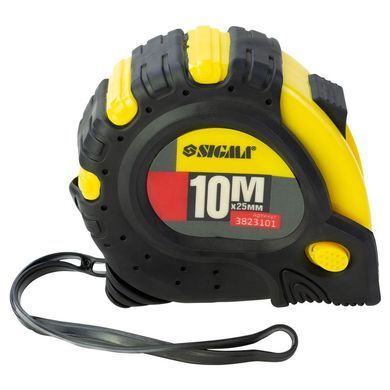 Рулетка магнітна фіксатор + гальмо 10м&times;25мм SIGMA (3823101)