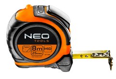 Рулетка Neo Tools, 8м x 25мм, двухсторонняя разметка, магнит