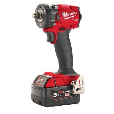Гайковерт аккумуляторный бесщеточный 1/2'' MILWAUKEE, M18 FIW2F12-502Х, 339Нм, с кольцом (зарядное устройство M12-18 FC, 2 аккумулятора М18 В5 5 Ач, клипса для ремня, HDкейс)