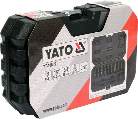 Набор отверточных насадок ударных YATO : TORX/HEX до квадратов 1/2", 3/4", 12 элем.. [5]