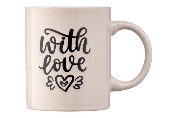 Чашка Ardesto With love, 330 мл, бежевая, керамика