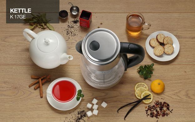 Електрочайник Gorenje, 1,7л, скло, скло + нерж