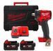 Гайковерт аккумуляторный бесщеточный 1/2'' MILWAUKEE, M18 FIW2F12-502Х, 339Нм, с кольцом (зарядное устройство M12-18 FC, 2 аккумулятора М18 В5 5 Ач, клипса для ремня, HDкейс)