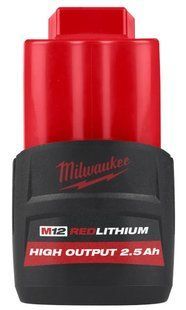 Аккумулятор Li-Ion HIGH OUTPUT MILWAUKEE, M12 HB2.5 2,5Ач