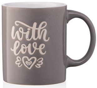 Чашка Ardesto With love, 330 мл, сера, керамика