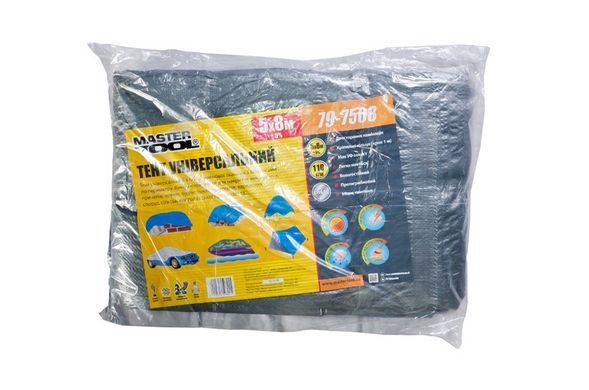 Тент MASTERTOOL 5х8 м 110 г/м&sup2; серебро 79-7508