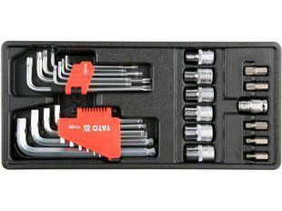 Вклад в инструментальный шкаф YATO: Г-образные 6-гран. и TORX ключи+насадки, 31 шт [8]