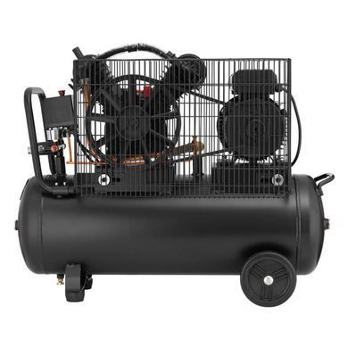Компрессор 50 л, 3 кВт, 220 В, 10 атм, 500 л/мин, 2 цилиндра INTERTOOL PT-0016