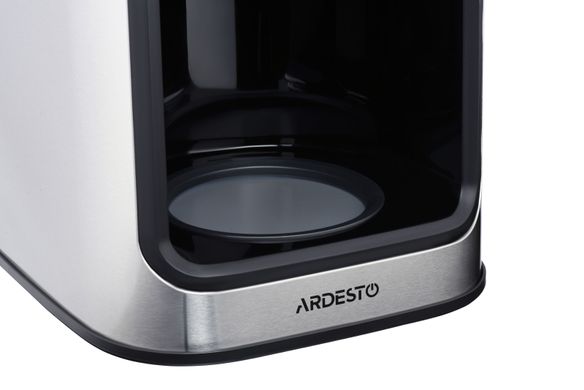 Кавоварка Ardesto крапельна YCM-D1200, 1,2л, зерно+мелена, дисплей, сріблясто-чорний