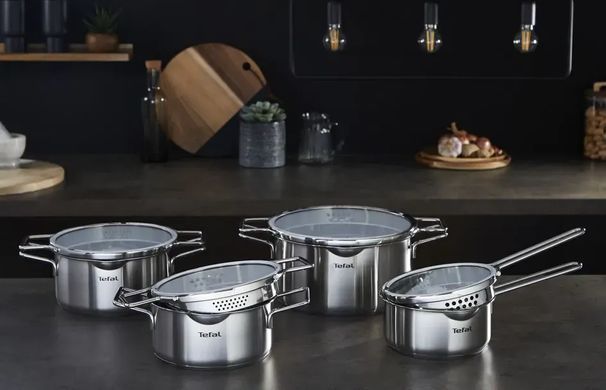 Набор посуды Tefal Nordica, 10пр., нержавеющая сталь, стекло