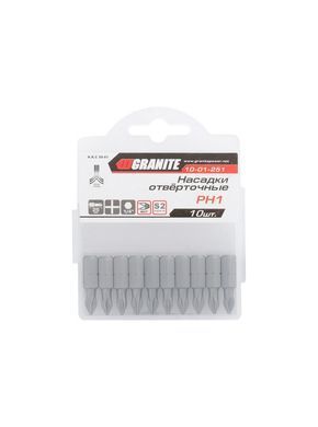 Насадки викруткові GRANITE РН1х25 мм S2 10 шт 10-01-251