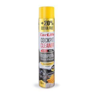 Поліроль для панелі приладів CarLife Cockpit Cleaner EXTRA MAT Банан, 750мл