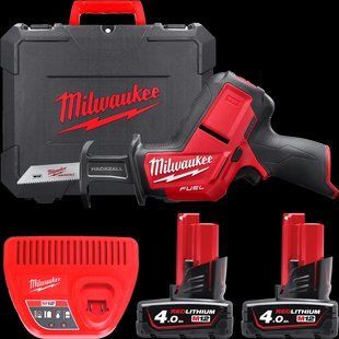 Пила сабельная аккумуляторная MILWAUKEE M12CHZ-402C M12 (зарядное устройство, 2 аккумулятора, кейс)