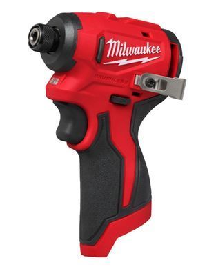 Шуруповерт ударний акумуляторний безщітковий 1/4'' HEX MILWAUKEE, M12 BLIDRC-0, 124Нм (каркас, кліпса для ременя, картонне пакув