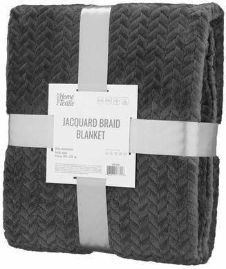 Плед Ardesto Jacquard Braid 200х220см, 100% поліестер, сірий
