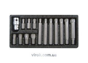 Набір викруточних насадок RIBE М6-14 з перехідником 1/2" 15 шт YATO YT-0419