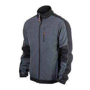 Куртка SOFTSHELL темно сіро-чорна, тришарова, тканина - стрейч 300 GSM 100D,&nbsp;з водо- і&nbsp;вітрозахистом,&nbsp;розмір XL INTERTOOL SP-3134