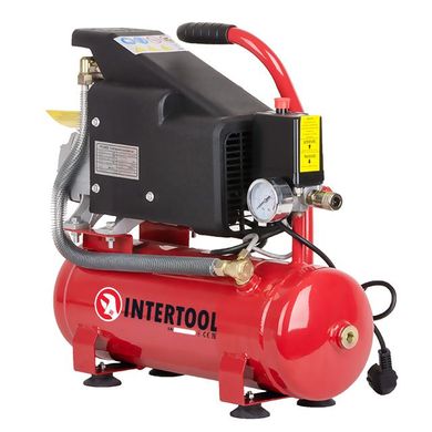 Компрессор 9 л, 0.75 кВт, 220 В, 8 атм, 160 л/мин INTERTOOL PT-0002