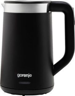 Електрочайник Gorenje 1.7л, Strix контроль, LED дисплей, чорний
