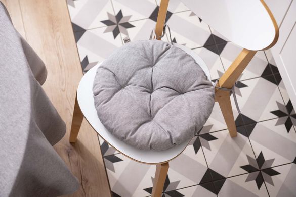 Подушка для стула Ardesto Oliver, серый, D-40см, 100% хлопок (нап.холоф.50% пп 50%)