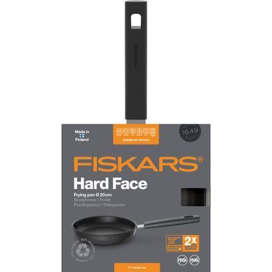 Сковорода Fiskars Hard Face, 20см, покриття Hardtec Superior, алюм., індукція, чорний