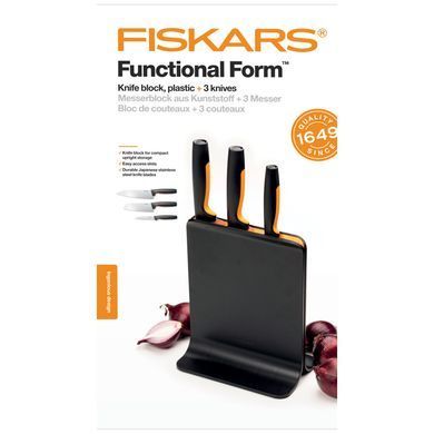 Набор ножей Fiskars Functional Form с пластиковой подставкой, 3 шт.