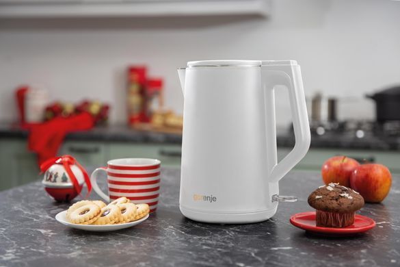 Електрочайник Gorenje, 1,5л, пластик, матовий, білий