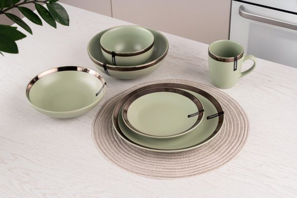 Тарілка обідня Ardesto Liguria Green bay, 26см, кераміка, зелений