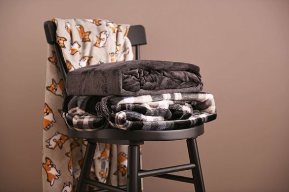 Плед Ardesto Flannel, 160х200см, клітинка сіра, 100% поліестер
